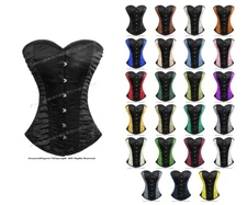 Heavy Duty 26 Double Steel Boned Waist Training Satin Overbust Corset #8381-C