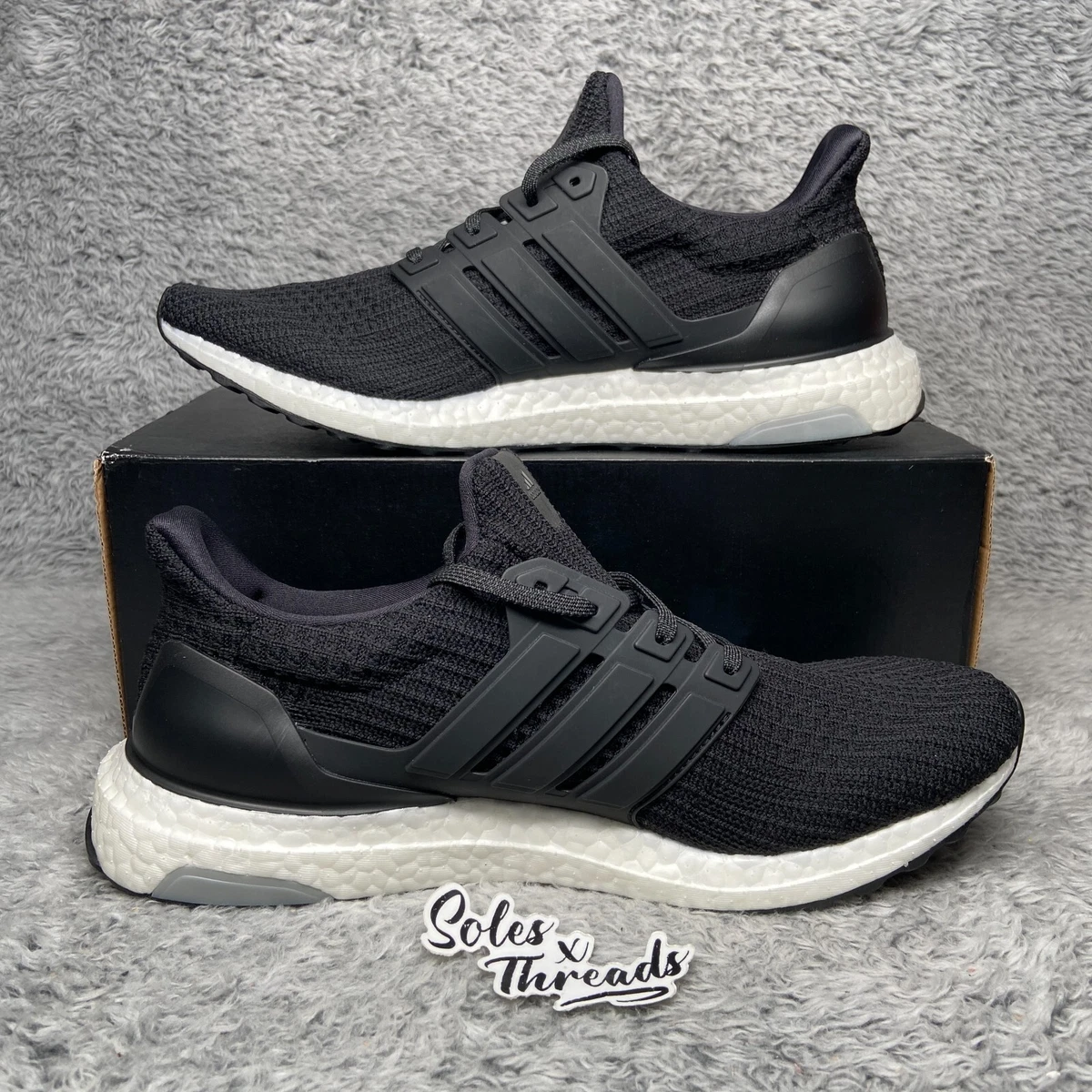 Adidas UltraBoost 4.0 Men Size 9.5 Core Black White Running BB6166