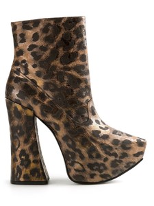 leopard platform boots