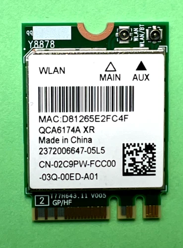 QCA6174A XR Dual Band Qualcomm QCNFA364A 802.11ac 867Mbps Bluetooth 5.0 02C9PW