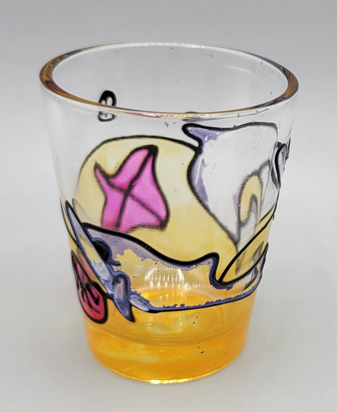 Shot Glass Vintage Stained Souvenir Beach Dolphin Shot Glass eBay