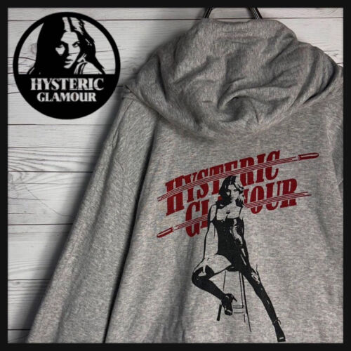 HYSTERIC GLAMOUR HOODED SWEATSHIRT MEN COLOR GRAY MATERIAL COTTON SIZE M USED - Picture 1 of 8