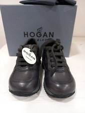 Scarpa HOGAN 20 pelle Grigio Bimbo Logo Scarponcino