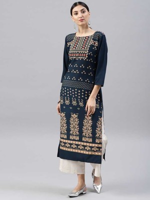 poly crepe kurtis