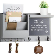Key Holder for Wall - Holder Organizer Wall Mount with Shelf - Hanging Key Ra...