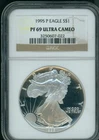 1995-P American Silver Eagle ASE S$1 NGC PF69 PR69 PROOF ULTRA CAMEO UCAM !