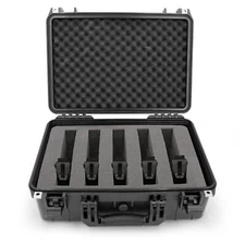 CASEMATIX Waterproof 6 Pistol Hard Case – Customizable Foam Gun Storage Box