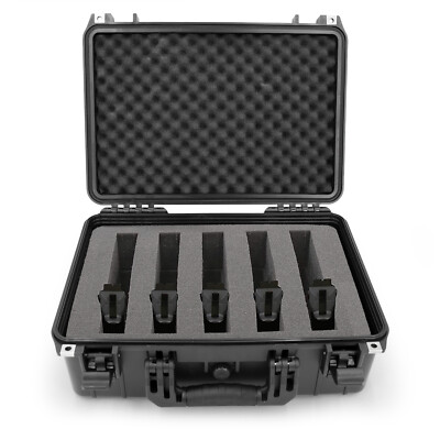CASEMATIX Waterproof 6 Pistol Hard Case – Customizable Foam Gun Storage ...
