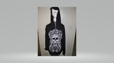MEN'S GUYS HURLEY SKULL HOODIE BLACK NEW $60 | eBay