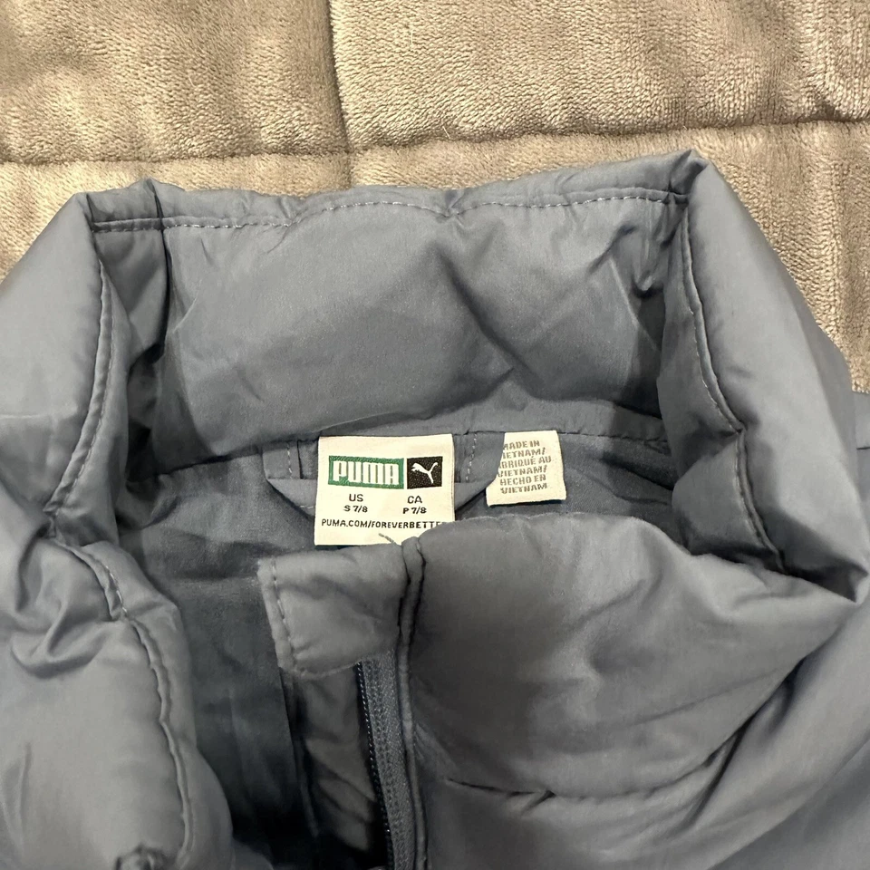 Chaleco acolchado Puma niños talla S 7/8 ropa exterior juvenil gris y neón logotipo de Puma Foto 4 de 4
