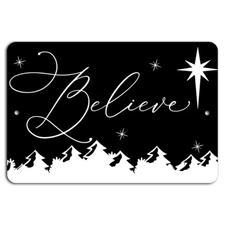 Believe: Starry Night Magic on Rustic Black Aluminum