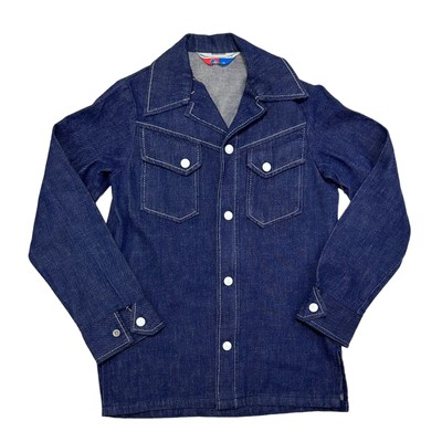 Vintage 70s Sears Put on Shop Denim Suit Youth Size 14 Shirt Pants 