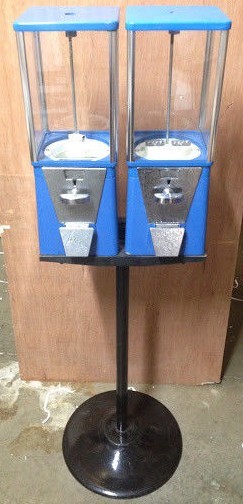 75cent & 25c Double Oak Vista Candy Gumball Vending Machine W