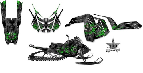 Polaris Matryx Slash RMK Khaos Wrap Graphics Decal 2022-2024 Unleashed Skull - Picture 9 of 10