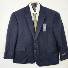 BRAND NEW Stafford Executive Classic Blazer 54 Short Navy Wool Men Gold Buttons