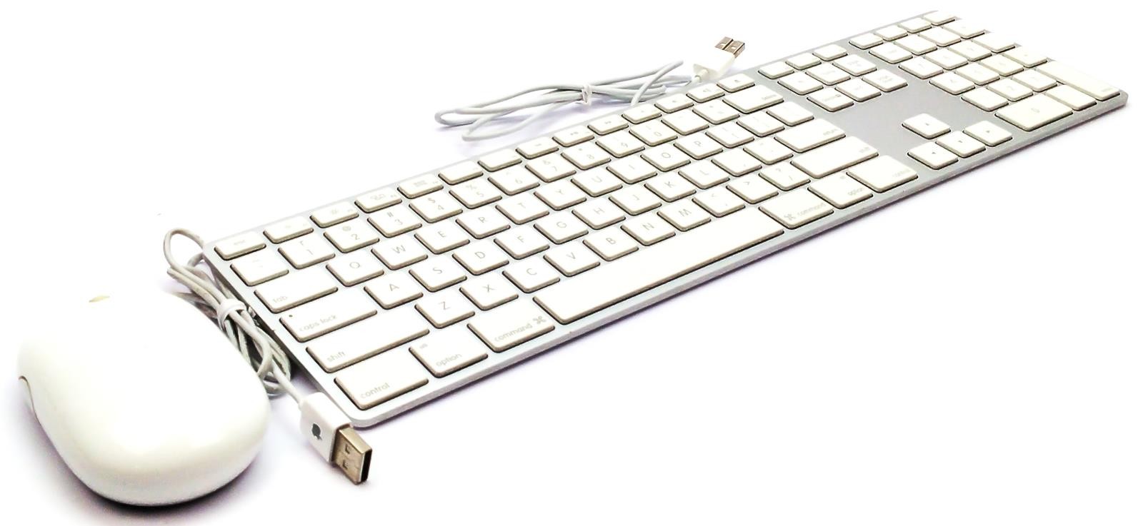 Apple Keyboard A1243 and Mouse Combo USB Wired  with Numeric Keypad Aluminum