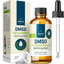 WoldoHealth DMSO 99.9% Pharma Grade 3.38oz - FT-IR Verified Dimethyl Sulfoxide