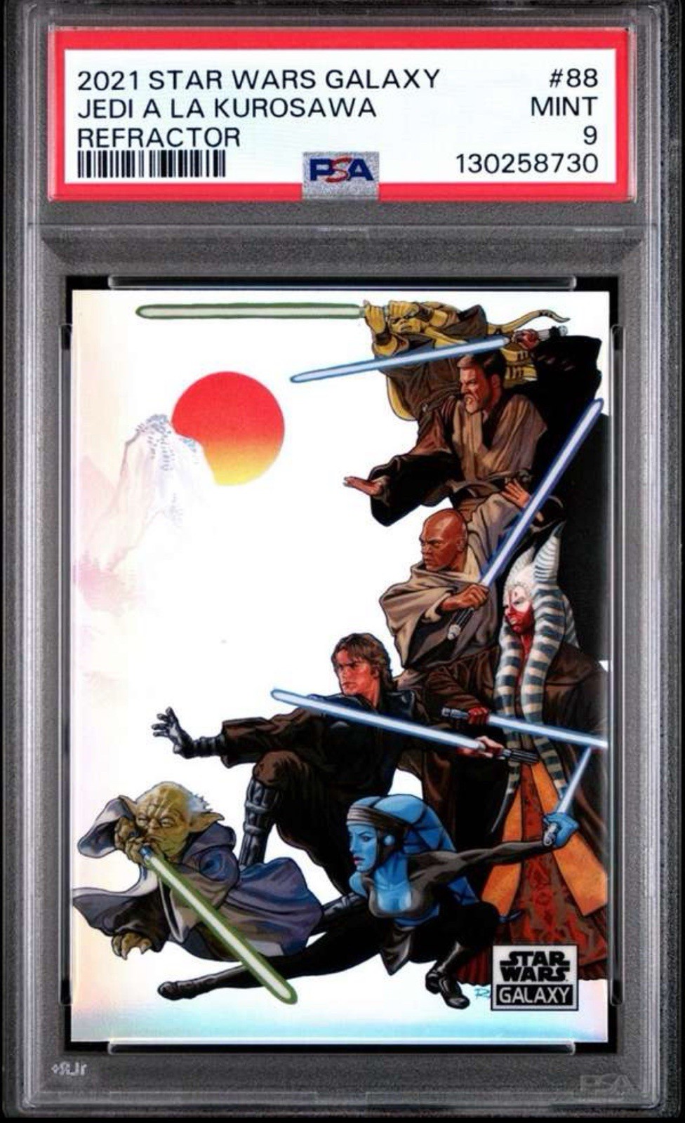 JEDI A LA KUROSAWA REFRACTOR PSA 9 2021 TOPPS CHROME STAR WARS GALAXY #88 ICONIC