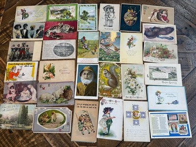 Lot Of 112 Vintage Birthday Holiday Postcards