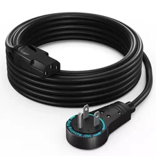 10 Ft. 16/3 Monitor Cord with 360 Rotating Plug, 13Amps, Black