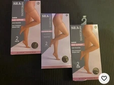 Silk Impressions High Support High Waisted XL Tights. Six Pairs. Coffee Bean.