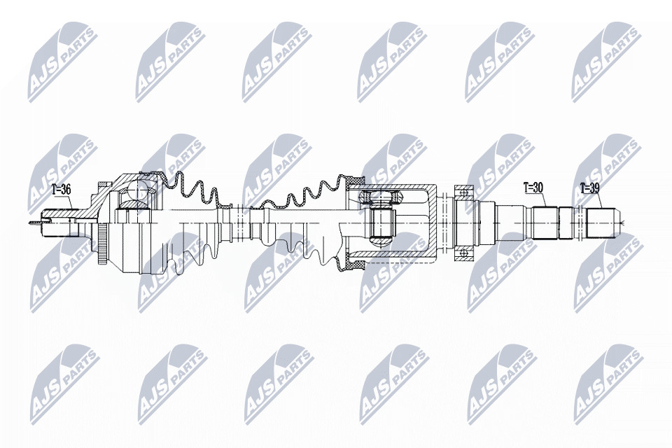 Driveshaft Front Axle Right NPW-VV-147 NTY for VOLVO S80 I - Image 5
