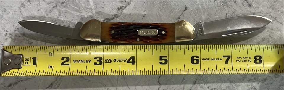 巴克刀独木舟口袋刀 389+,滑接头,2 刀片,二手 — 第 3/4 张图片