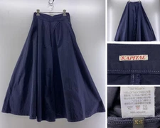 KAPITAL Cotton Twill Hakama Wide Pants Navy Size XS Japanese Workwear
