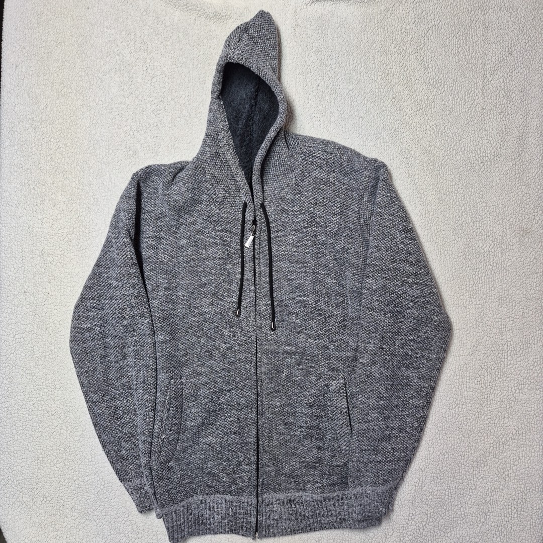 Shein Men's Gray Hooded Sweatshirt Jacket Size Large