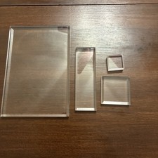 Clear Acrylic Cling Stamp Block Lot of 4
