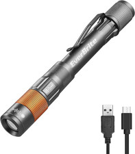 Rechargeable Pen Light, 300 Lumens EDC Flashlight, Zoomable LED Pocket Flashligh