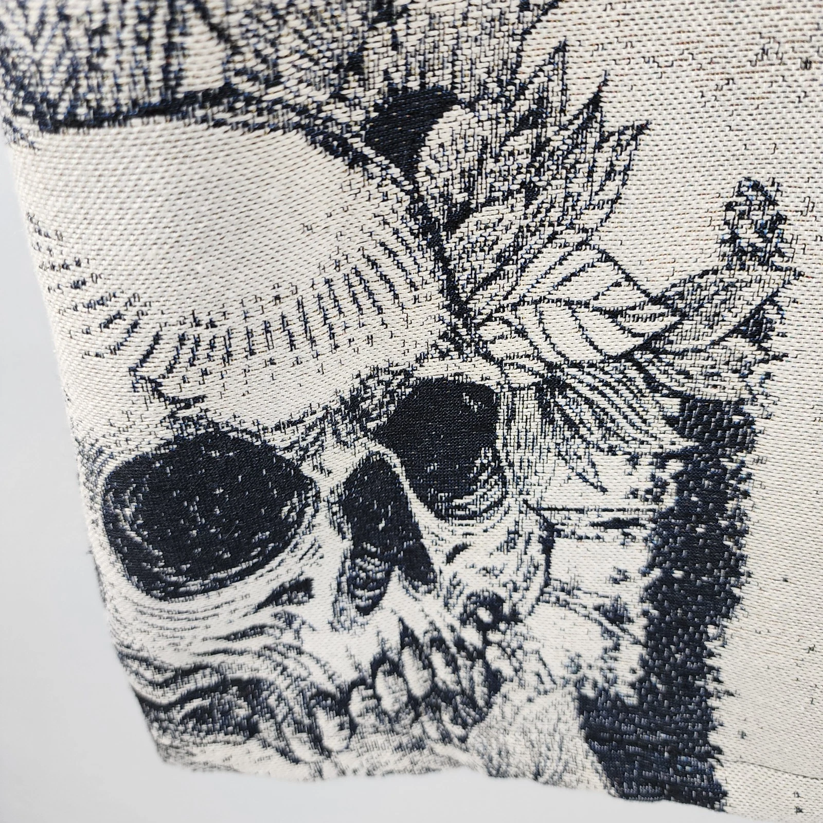 Rebel Vengeance Jacket Mens XL Multi Skull Tapestry S/S Button Up Halloween NWT - product detail image 7