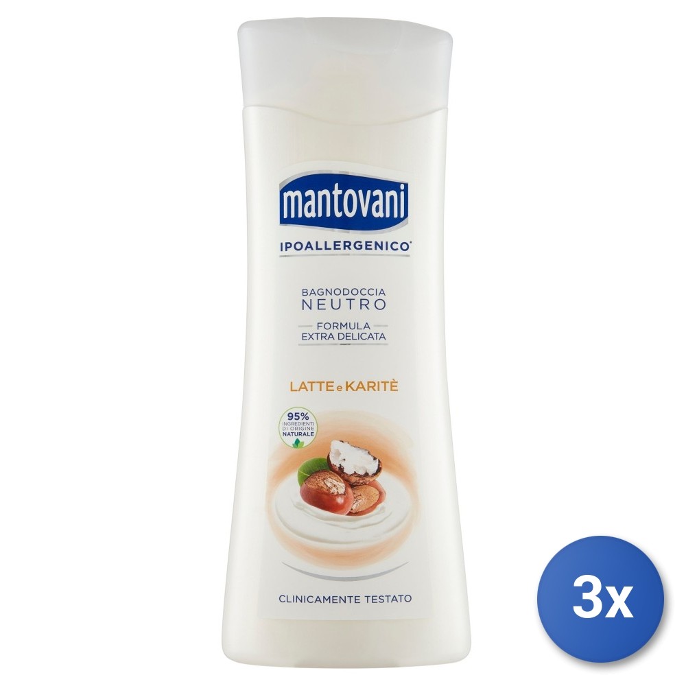 3X Mantovani Bath 400 ML. Emollient Milk & Shea Butter
