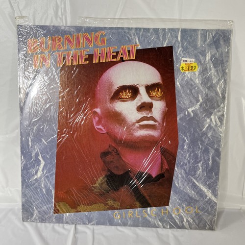 Girlschool ~ Burning In The Heat 45rpm Single 12” Bronze Brox 176 Tested Ex