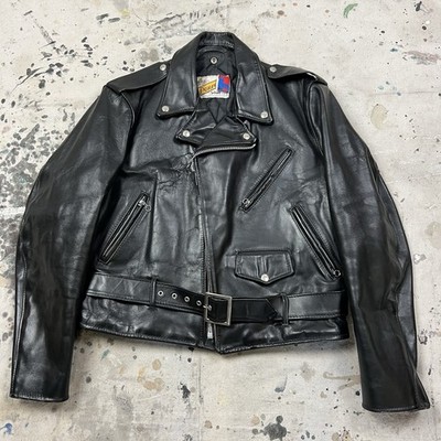 Vintage 80s 90s Schott Perfecto 618 118 Leather Motorcycle Jacket Size 42 Biker