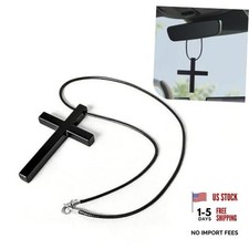 Cross for Car Mirror Hanging, Metal Cross Hanging Ornaments for Rear View black