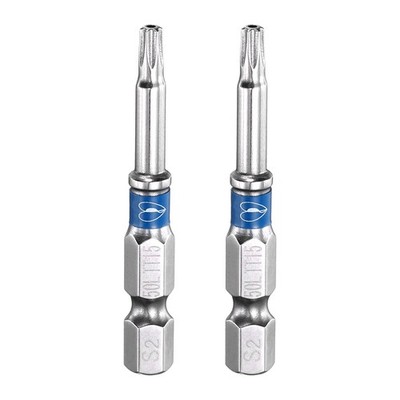 2pcs TT15 Torx Head Screwdriver Bit 1/4'' Hex Shank 2'' Magnetic with Hole Tip