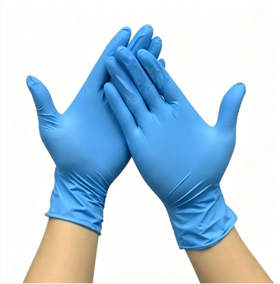 200Pcs Blue Nitrile Gloves Size M Powder-Free Latex-Free Textured