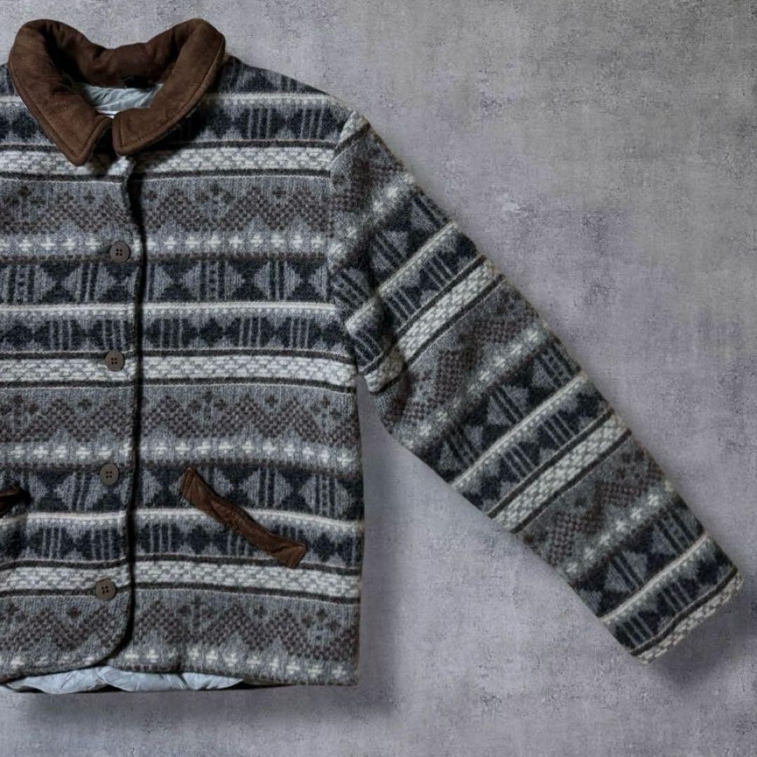 L.L.Bean Wool Native Pattern Jacket 80s Geometric… - image 7