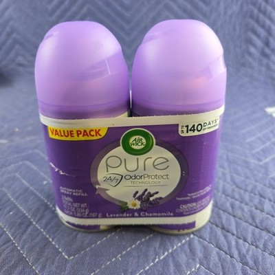 2 Airwick Pure Freshmatic Refills Automatic Spray Lavender & Chamomile Freshener