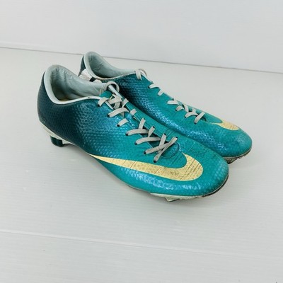 Nike Mercurial Vortex FG Boots UK 5,5 EU 39 Teal Gold Carbon Rare Colour