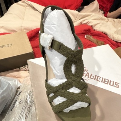 Fergalicious by Fergie Women's Olive Braided Wedge Sandal US 8 EU 39 UK 6 Buckle