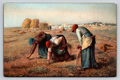 Millet The Gleaners Art Postcard Rotograph Co. Farming Harvest Les Glaneuses