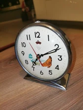Orologio Sveglia Da Tavolo SHANGHAI CHINA DIAMOND GALLINA Animata  Vintage