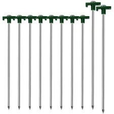 10 Pcs 9.75 Inch Galvanized Ground Tent Stakes Canopy Anchors Metal Tent Pegs