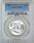 1953 P Franklin Half Dollar PCGS MS63 Frosty White Just Graded New Holder #Y27C