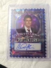 2026 Charlie Sheen POSTMARKS Pop Century Autograph Sr#3/5 Cd# P-CS1 