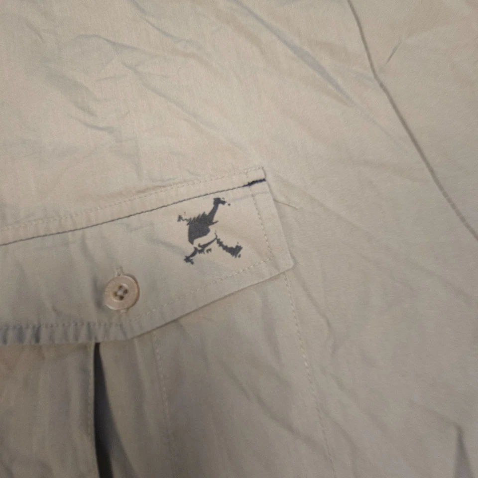 Camisa Oakley Para Hombre XLARGE Beige Manga Corta Abotonada Algodón Ropa de Trabajo Talla XL Foto 3 de 4