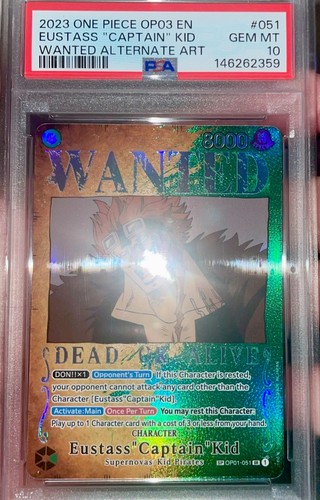 Eustass Kid - OP01-051 - PSA 10 - Wanted Alt Art - English - One Piece - 149-01