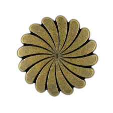 10 PCS 1" 25mm Antique Brass Rotating Flower Metal Shank Buttons Decorative